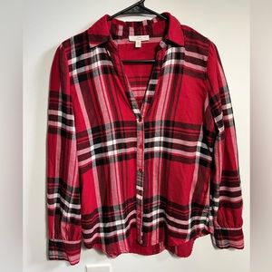 Red casual flannel